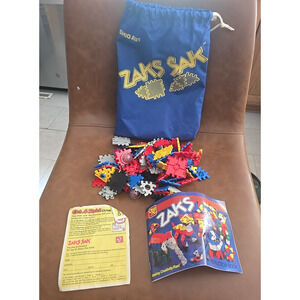 Vintage 1988 Ohio Art Zaks‎ Sak Building Blocks Toys #1400 - Complete with Bag